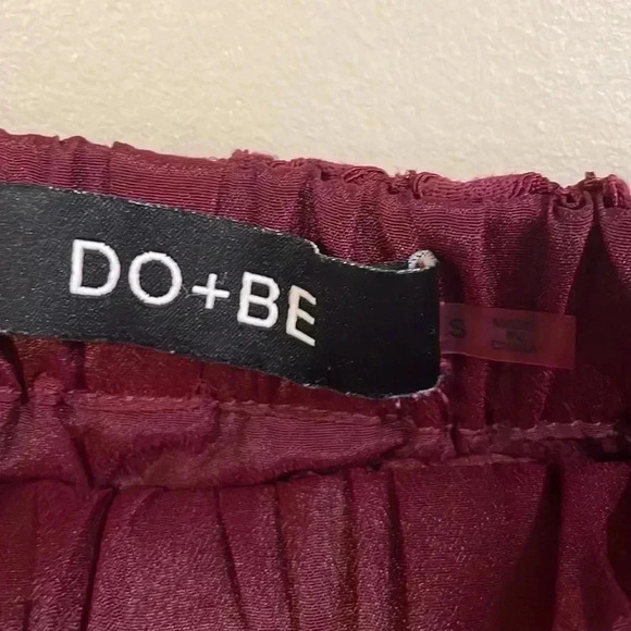 ❤️2/$30❤️[S]DO+BE Nordstrom Wide Bell Sleeve Wine Off  Shoulder Lace Blouse - Picture 5 of 6